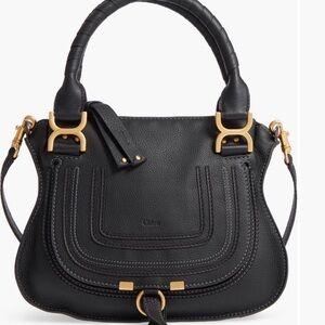 Chloe Black Leather Marcie Small Top Handle Bag
